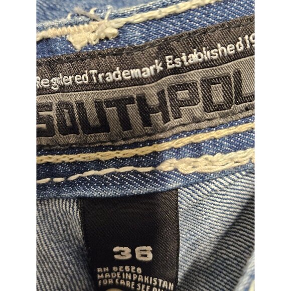 Vintage Y2K South Pole Denim Jeans 36x30 Hip Hop Thick Stitch Mens - Picture 11 of 11